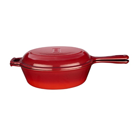 Combo set composto da padella e coperchio, 26cm, ghisa, Rosso - marca LAVA