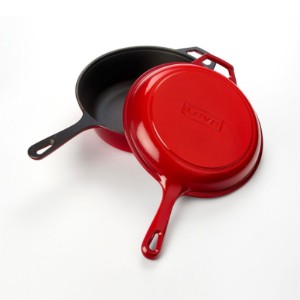 Combo set composto da padella e coperchio, 26cm, ghisa, Rosso - marca LAVA