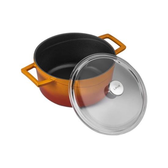 Panela, ferro fundido, 24 cm, gama "Glaze", cor laranja - marca LAVA