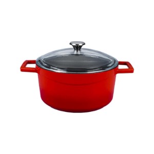 Steelpan, gietijzer, 28 cm, serie "Glaze", rood - merk LAVA