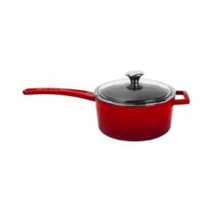 Pentola con coperchio, ghisa, 16 cm, gamma "Glaze", rossa - marca LAVA