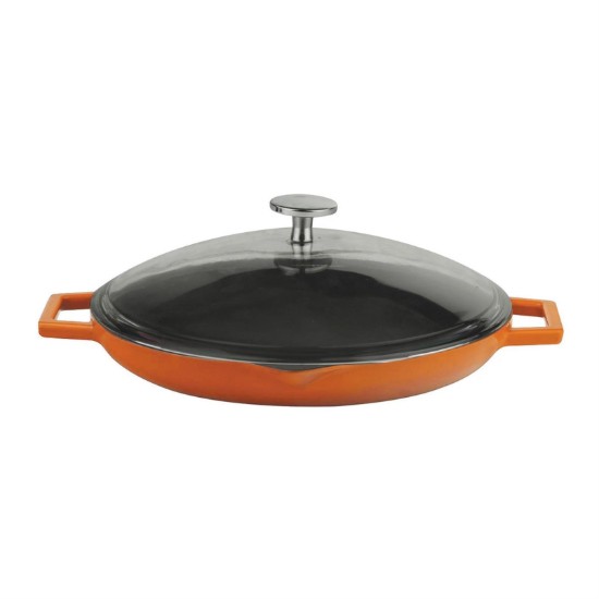 Frigideira com tampa, 26 cm, gama "Glaze", cor laranja - marca LAVA