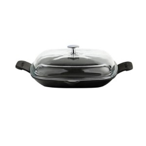 Bistecchiera con coperchio, ghisa, 26 x 26 cm, gamma "Glaze" - marchio LAVA