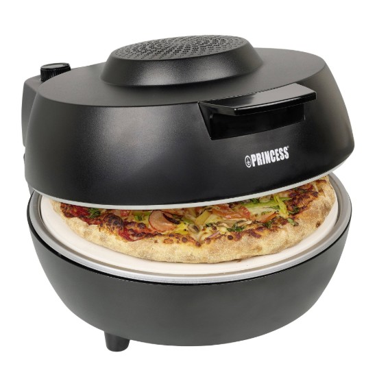 Elektrische pizzaoven met keramische steen, 1200W, Zwart, "Pro" - Princess