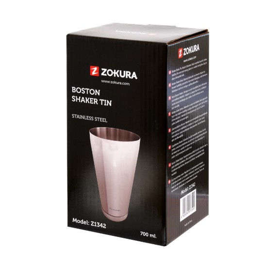 Shaker cocktail Boston, inox, 700ml - Zokura