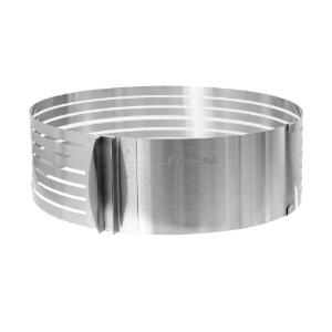 Verstelbare taartsnijring, RVS, 15/20x8,5cm - Zokura