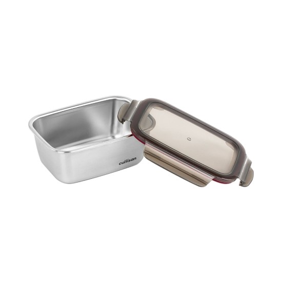 Rectangular food storage container, stainless steel, 980 ml, "Flora" - Cuitisan