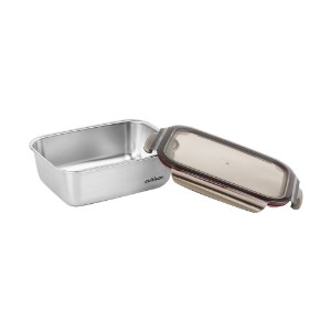 Rectangular food storage container, stainless steel, 3600ml, "Flora" - Cuitisan