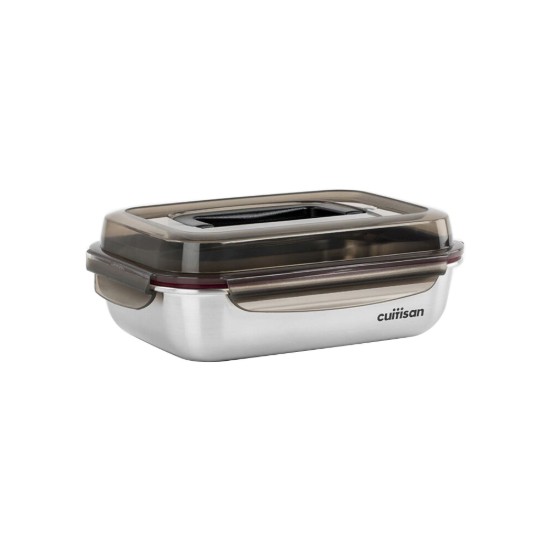Rectangular food storage container, stainless steel, 1900ml, "Flora" - Cuitisan