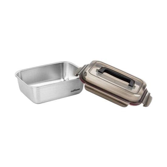 Rectangular food storage container, stainless steel, 2800 ml, "FLORA" range - Cuitisan