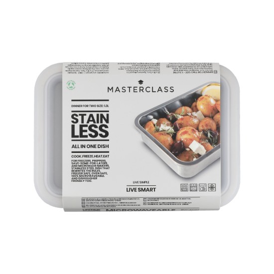 Food container, stainless steel, 1300ml, "Master Class" - Kitchen Craft brand
