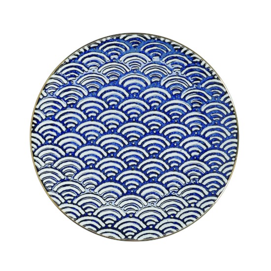 Porselensplate, 22 cm, "Satori", Seigaiha Wave - Mikasa