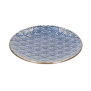 Porcelain plate, 22 cm, "Satori", Seigaiha Wave - Mikasa