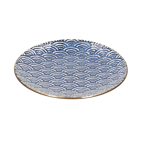 Porselensplate, 22 cm, "Satori", Seigaiha Wave - Mikasa