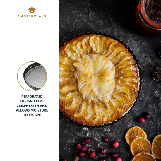 Geperforeerde bakvorm met antiaanbaklaag, staal, 28 cm, "Master Class" - Kitchen Craft