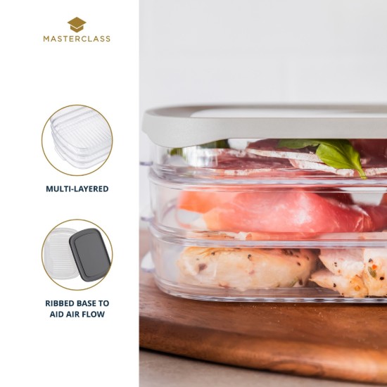 Unterteilte Lebensmittelaufbewahrungsbox, Kunststoff, 23 x 16 cm, „Master Class“ – Kitchen Craft