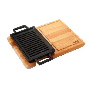 Cast iron grill, 22 x 15 cm, with double stand - LAVA
