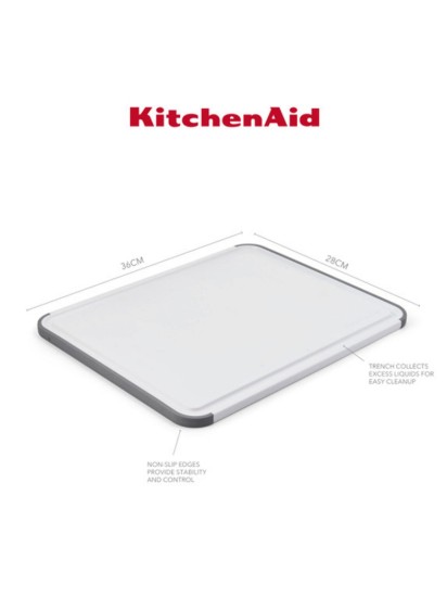 Non-slip cutting board, polypropylene, 36x28cm - KitchenAid