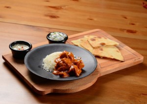 Cast iron serving platter with wooden stand - LAVA brand