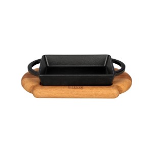Tray made from cast iron, 12 × 15 cm, with support – LAVA