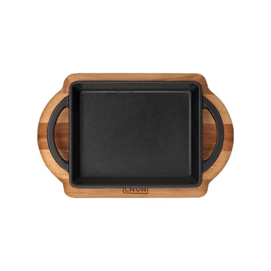 Tray made from cast iron, 12 × 15 cm, with support – LAVA