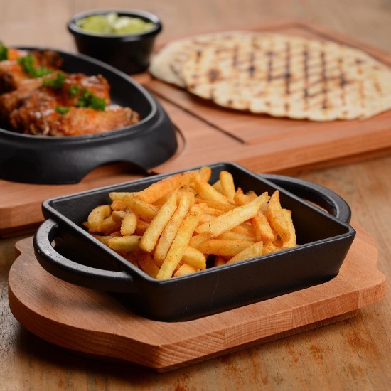 Tray made from cast iron, 12 × 15 cm, with support – LAVA