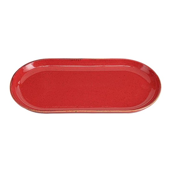 Oval "Alumilite Seasons" plade 30 x 15 cm, Rød - Porland  