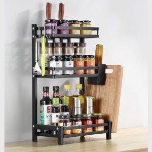 Spice rack, carbon steel, 35.5 x 23 x 60 cm - Zokura