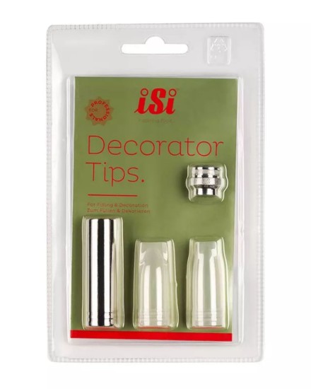 Set of 3 decorator tips with adapter - iSi