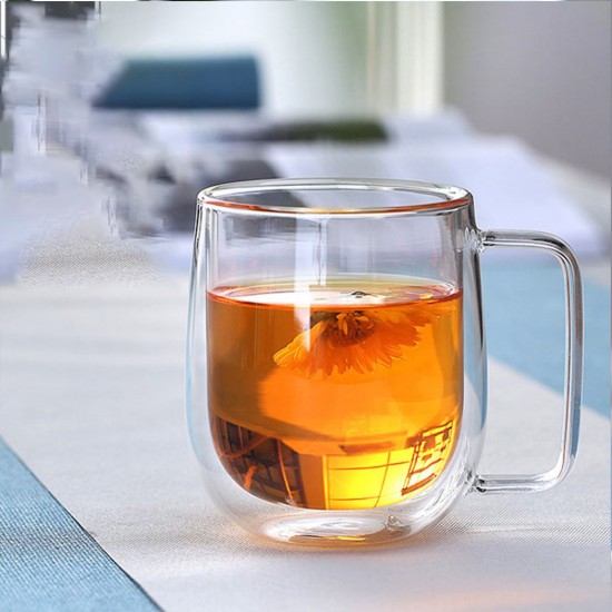 Set van 2 glazen mokken, dubbelwandig, 350 ml - Zokura