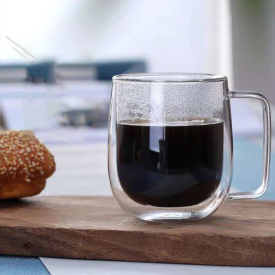 Lot de 2 mugs en verre, double paroi, 450 ml - Zokura