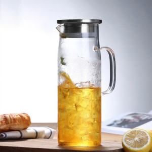 Glazen karaf met roestvrijstalen deksel, 1,2L - Zokura