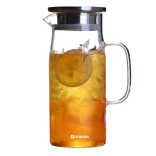 Glass carafe with stainless steel lid, 1L - Zokura