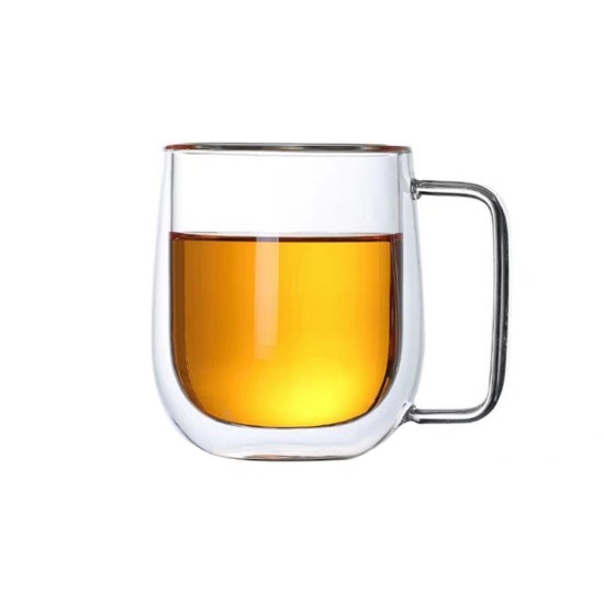 Lot de 2 mugs en verre, double paroi, 450 ml - Zokura