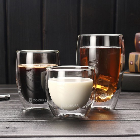 Set di 2 bicchieri, doppia parete, 80 ml - Zokura