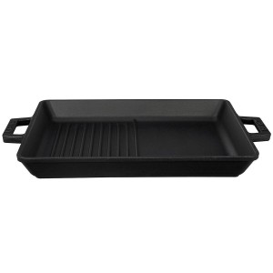 Dubbele bakplaat met grillplaten en vlak oppervlak, 26 x 32 cm, LAVA