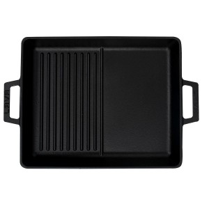 Dubbele bakplaat met grillplaten en vlak oppervlak, 26 x 32 cm, LAVA
