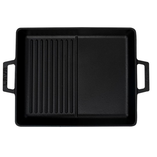 Doppia teglia con piastre grill e superficie piana, 26 x 32 cm, LAVA