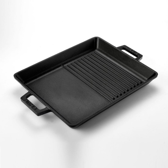 Doppia teglia con piastre grill e superficie piana, 26 x 32 cm, LAVA