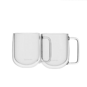 Set van 2 glazen mokken, dubbelwandig, 350 ml - Zokura