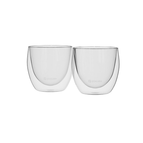 Set di 2 bicchieri, doppia parete, 80 ml - Zokura