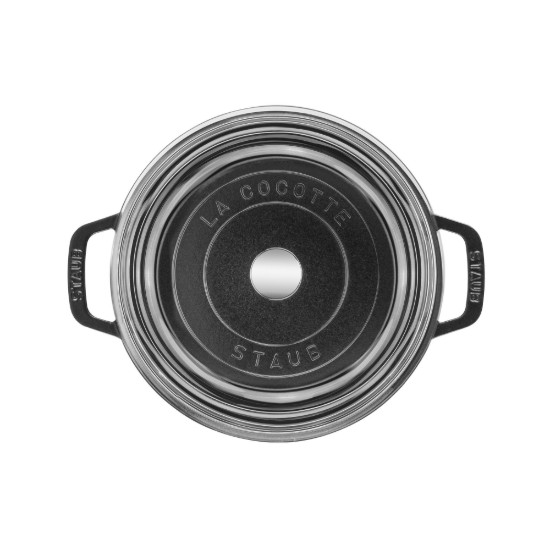 Oala Cocotte fonta, cu capac sticla, 24cm/3,8L, Black - Staub