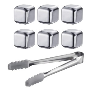 Set di 6 cubetti refrigeranti e pinze, acciaio inossidabile - Westmark
