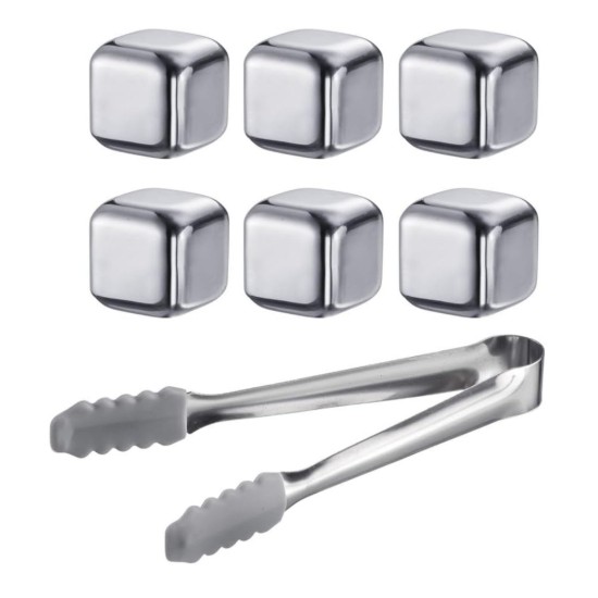 Set di 6 cubetti refrigeranti e pinze, acciaio inossidabile - Westmark