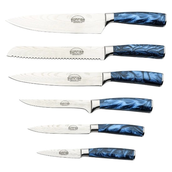 7-delige Rockingham Forge Sunrise messenset, Sapphire - Grunwerg