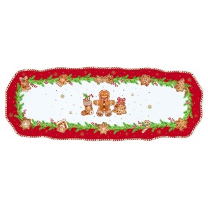 Serveerschaal, porselein, 37 × 14 cm, "Fancy Gingerbread" - Easy Life
