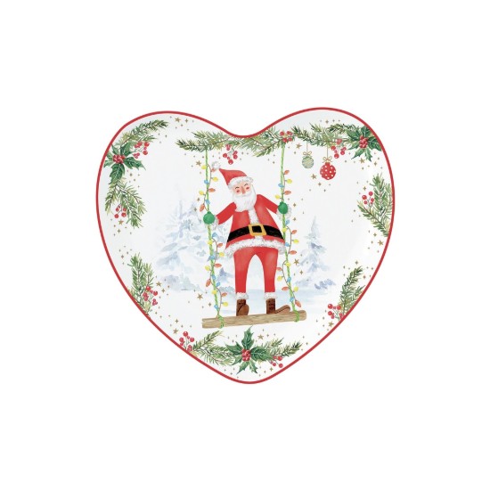 Tanjur u obliku srca, porculan, 20x19 cm, "JOYFUL SANTA" - brand Easy Life