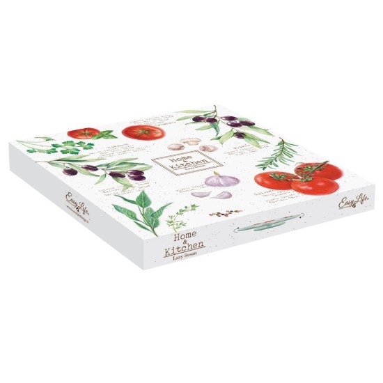 Roterende glasfad, 32 cm, "HOME & KITCHEN" - Easy Life