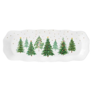 Porseleinen serveerschaal, 37 × 14 cm, "Festive TREES" - Easy Life