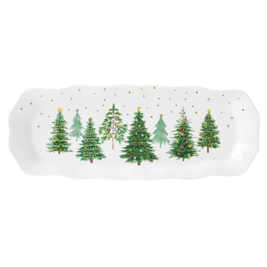 Πιατέλα σερβιρίσματος πορσελάνης, 37 × 14 cm, "Festive TREES" - Easy Life